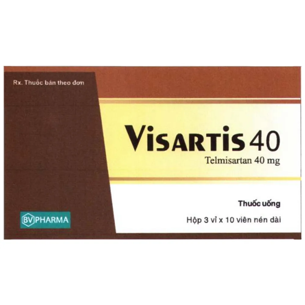 Hình ảnh Thuốc Visartis 40 Brv điều trị tăng huyết áp vô căn (3 vỉ x 10 viên)
