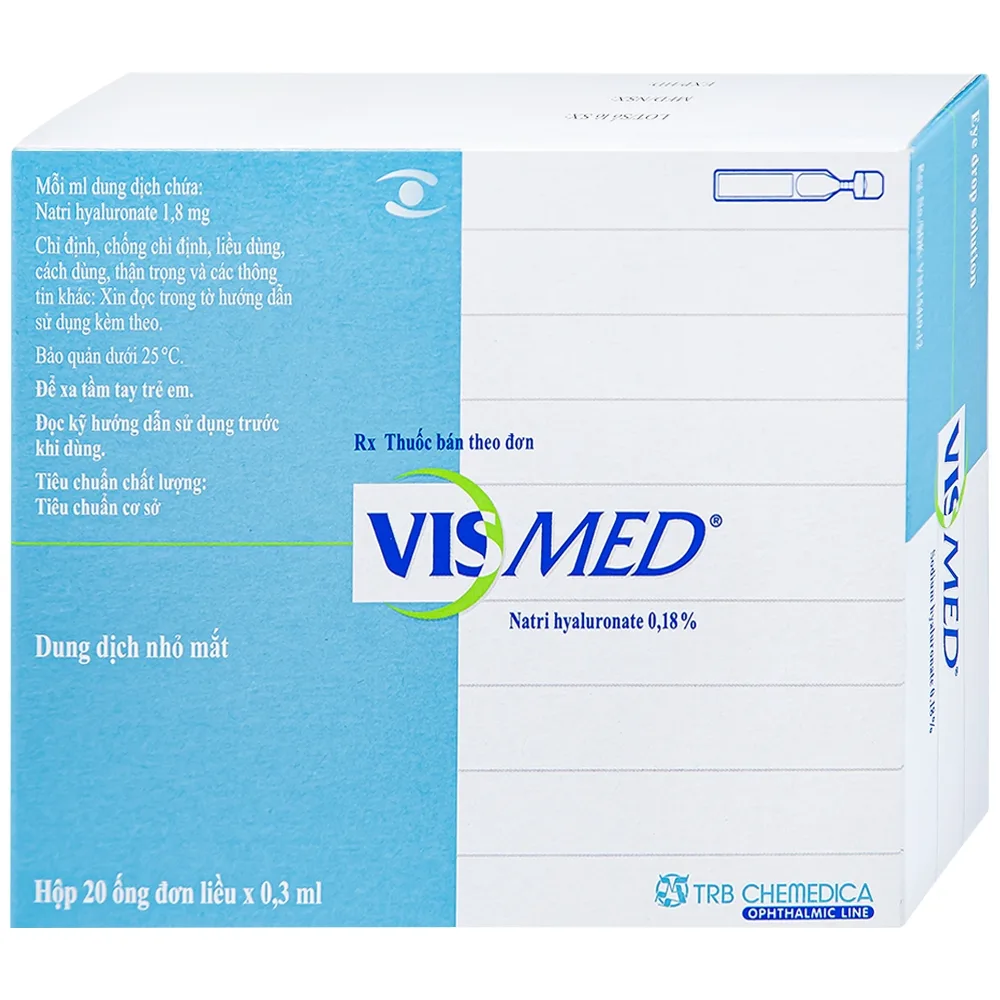 Hình ảnh Thuốc nhỏ mắt Vismed TRB Chemedica điều trị khô mắt (20 ống x 0.3ml)