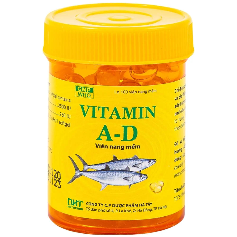 Hình ảnh Thuốc Vitamin A-D Hataphar phòng và điều trị thiếu Vitamin A và D (100 viên)