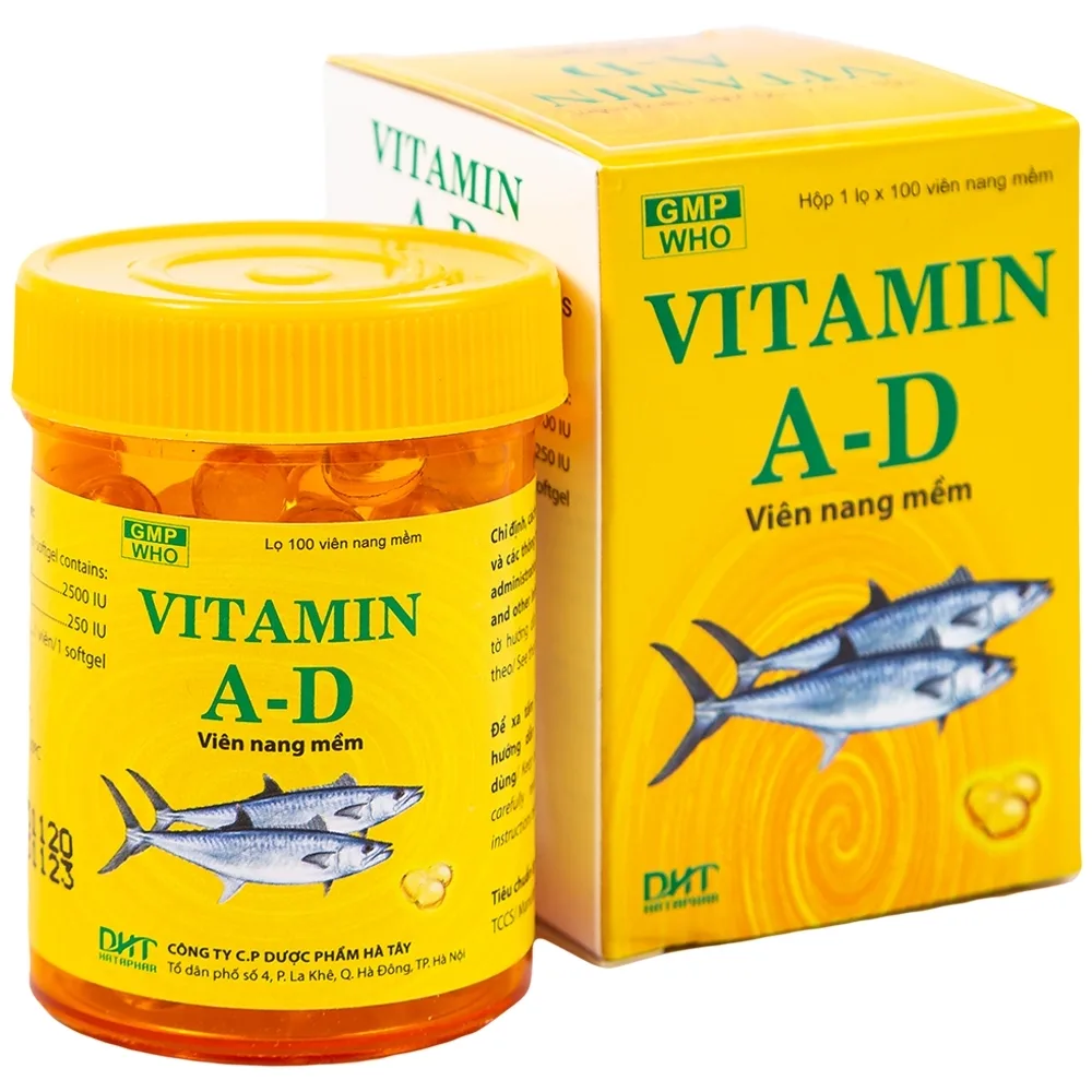 Hình ảnh Thuốc Vitamin A-D Hataphar phòng và điều trị thiếu Vitamin A và D (100 viên)