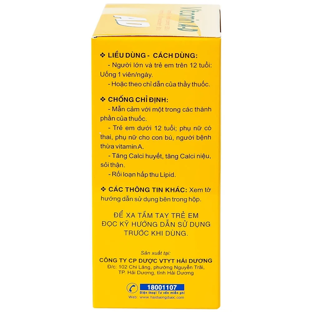 Hình ảnh Thuốc Vitamin A-D HDpharma điều trị tình trạng thiếu Vitamin A và D (5 vỉ x 10 viên)
