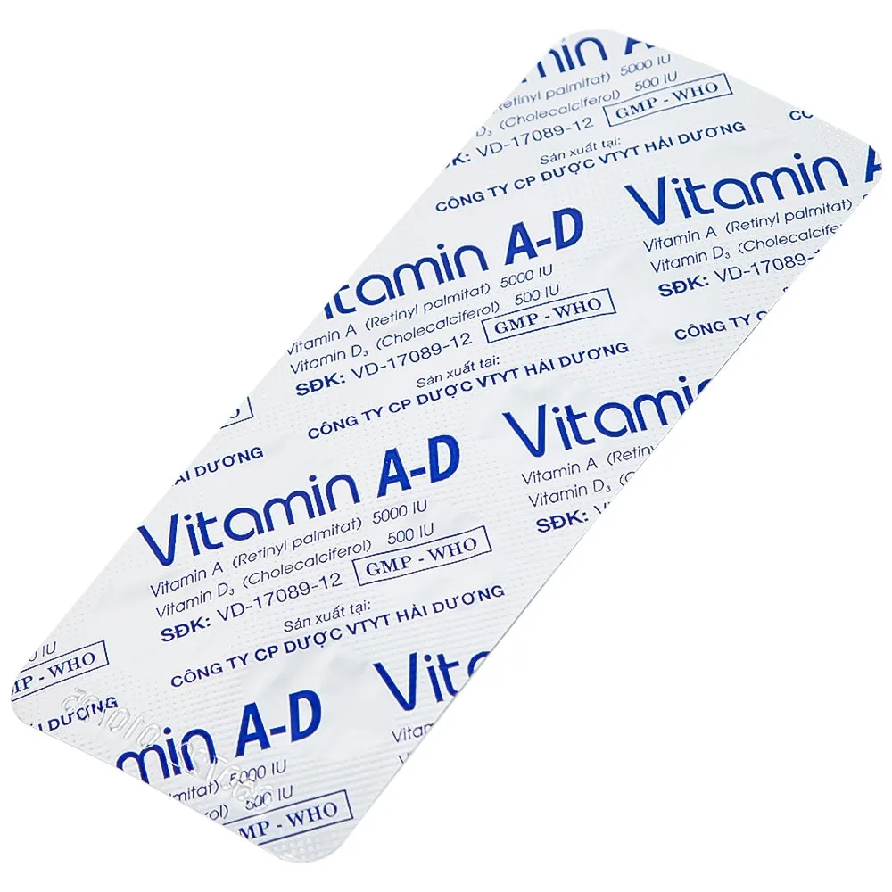 Hình ảnh Thuốc Vitamin A-D HDpharma điều trị tình trạng thiếu Vitamin A và D (5 vỉ x 10 viên)