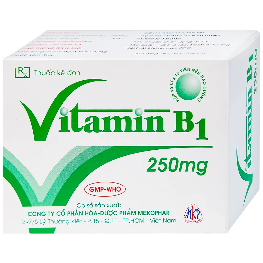 Hình ảnh Thuốc Vitamin B1 250mg Mekophar điều trị tình trạng thiếu Vitamin B (10 vỉ x 10 viên)