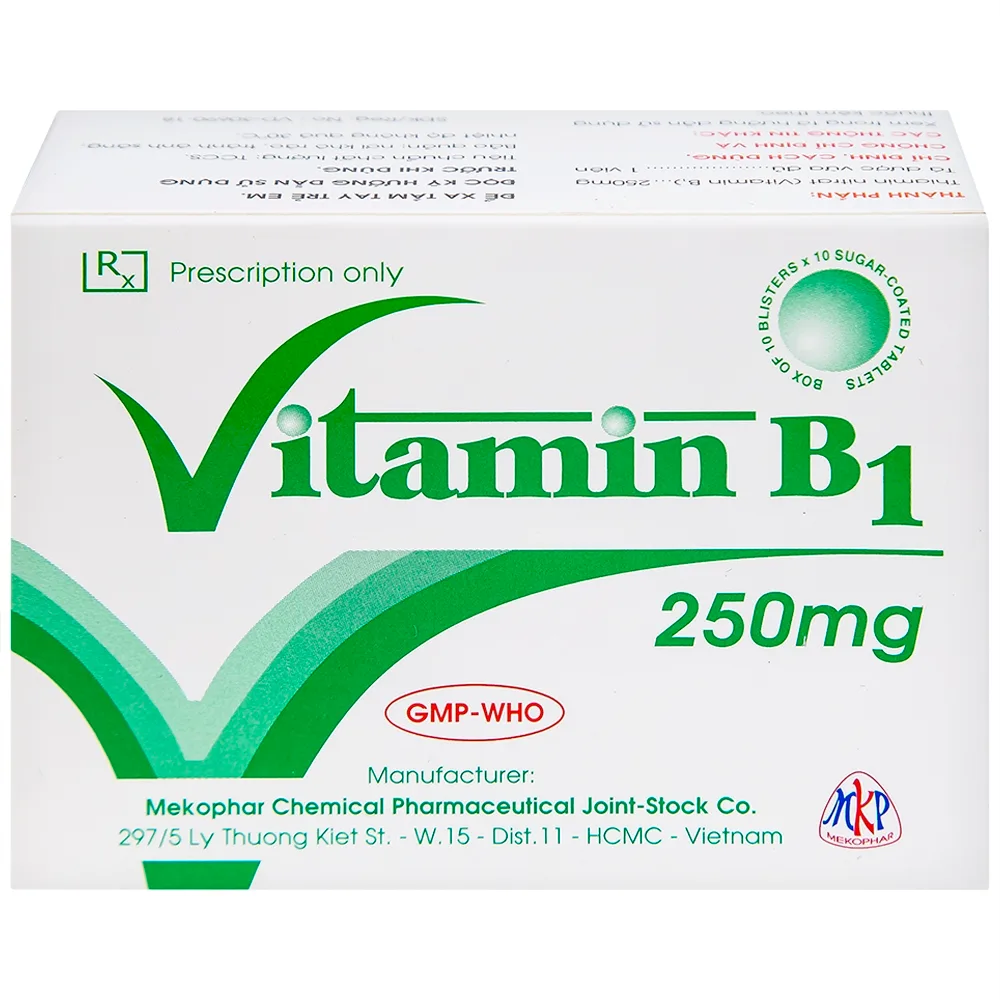 Hình ảnh Thuốc Vitamin B1 250mg Mekophar điều trị tình trạng thiếu Vitamin B (10 vỉ x 10 viên)