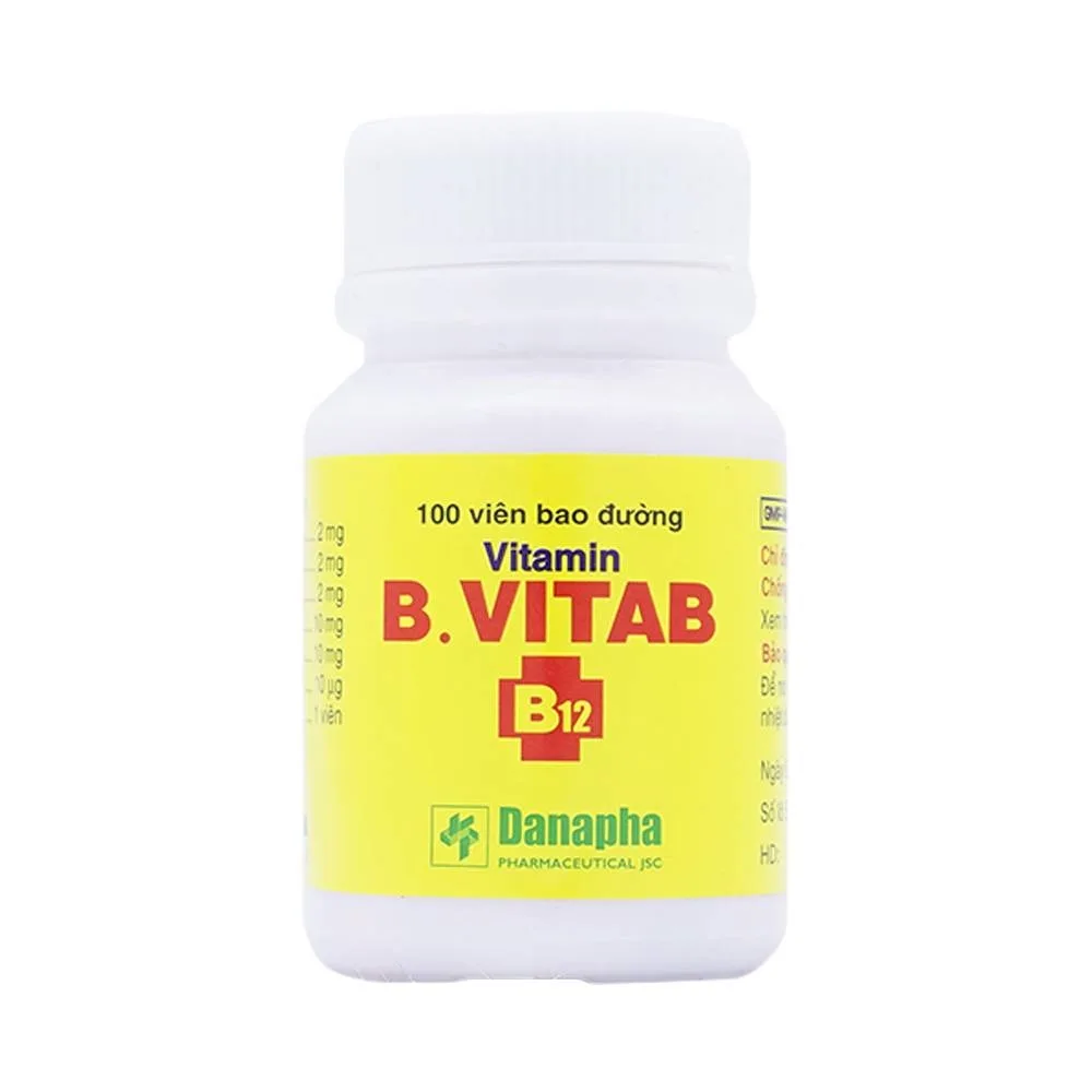 Hình ảnh Thuốc Vitamin B.Vitab B12 Danapha phòng và điều trị tình trạng thiếu Calci và Vitamin B (100 viên)