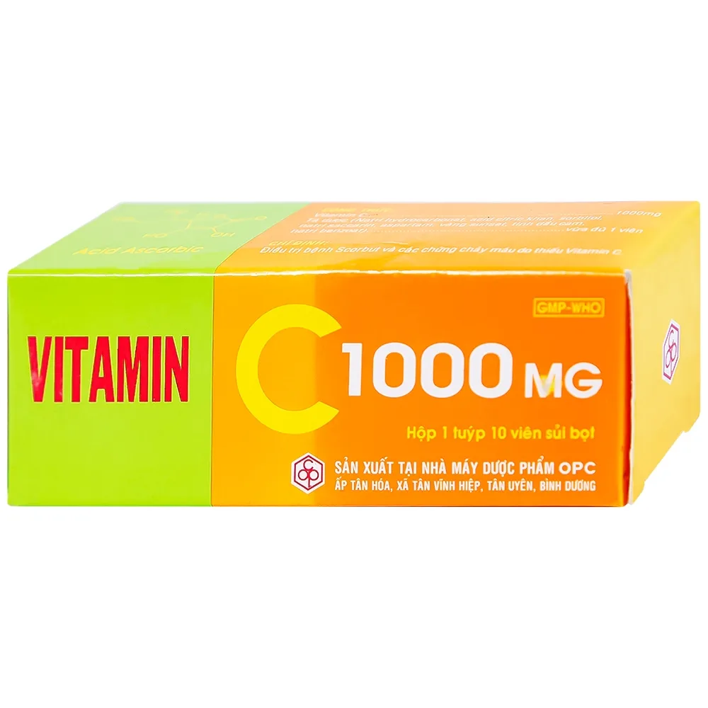 Hình ảnh Viên sủi Vitamin C 1000mg OPC điều trị bệnh Scorbut và các chứng chảy máu do thiếu Vitamin C (10 viên)