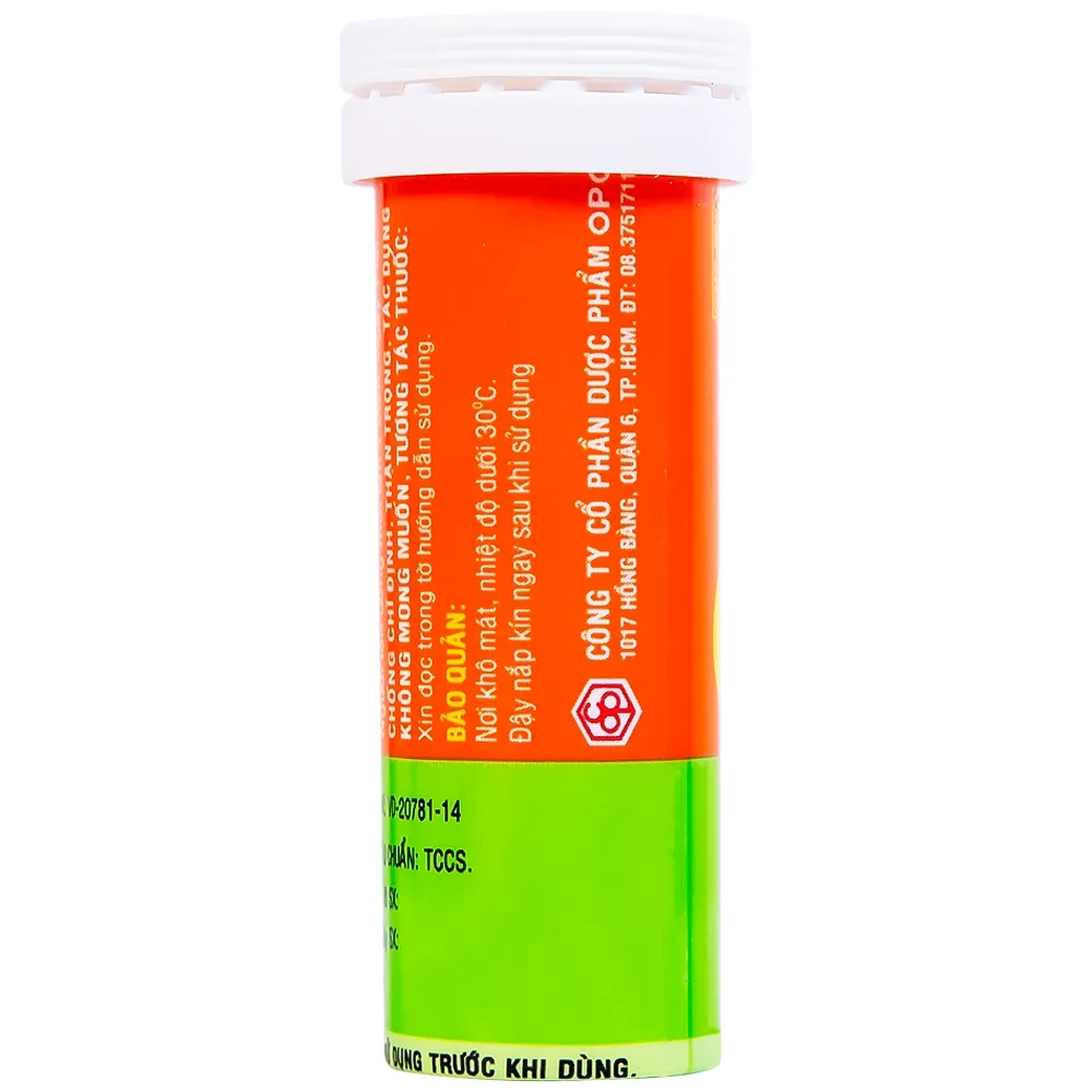 Hình ảnh Viên sủi Vitamin C 1000mg OPC điều trị bệnh Scorbut và các chứng chảy máu do thiếu Vitamin C (10 viên)
