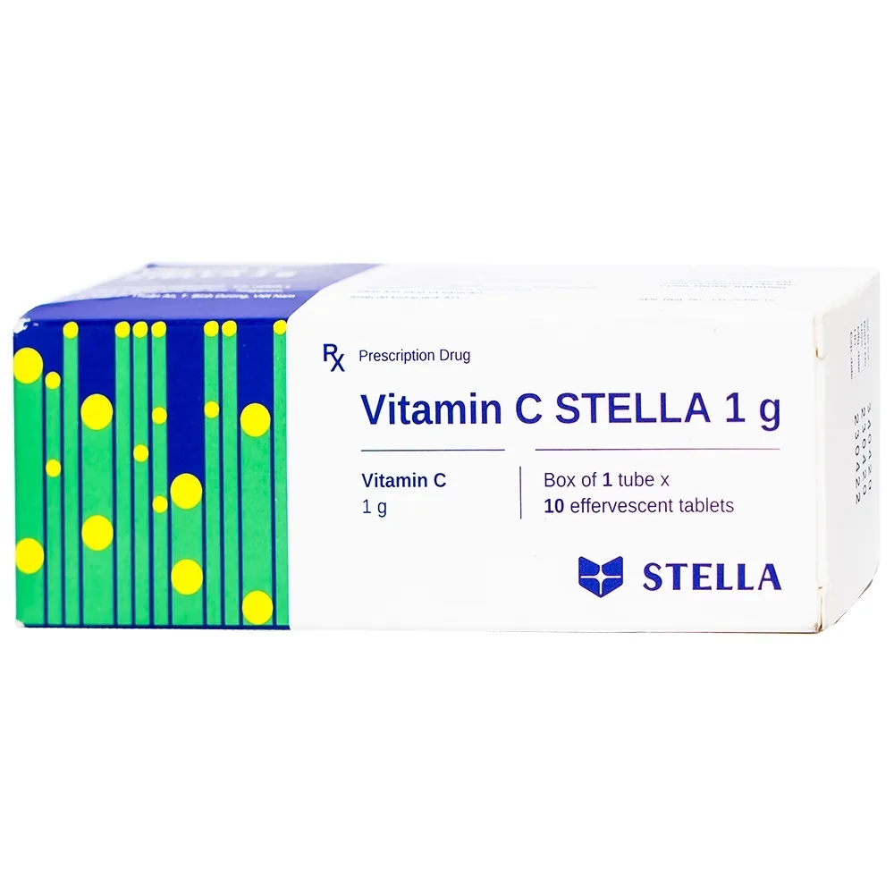 Hình ảnh Viên sủi Vitamin C 1g Stella điều trị bệnh Scorbut (1 tuýp x 10 viên)