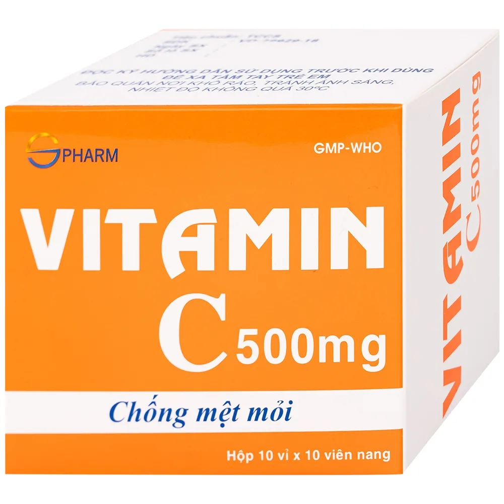 Hình ảnh Thuốc Vitamin C 500mg SPHARM phòng và trị thiếu vitamin C (10 vỉ x 10 viên)