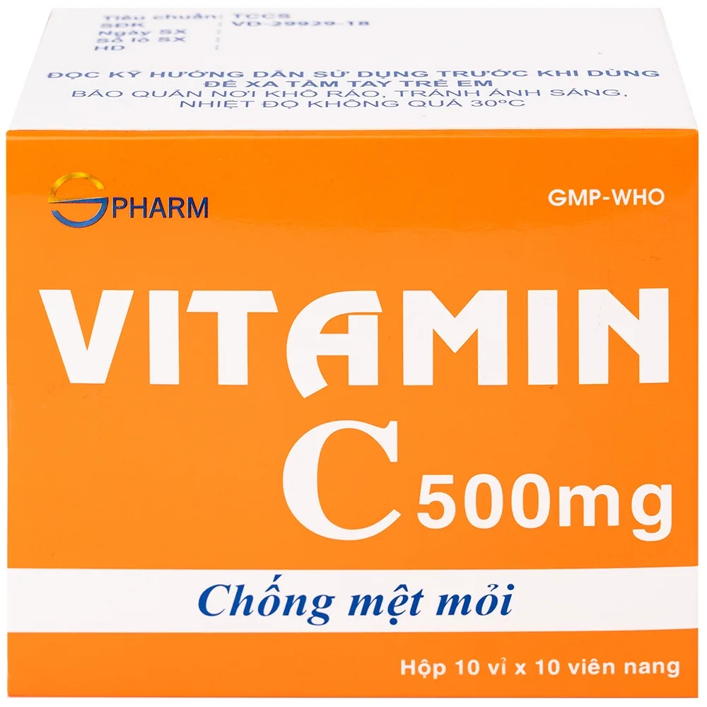 Hình ảnh Thuốc Vitamin C 500mg SPHARM phòng và trị thiếu vitamin C (10 vỉ x 10 viên)