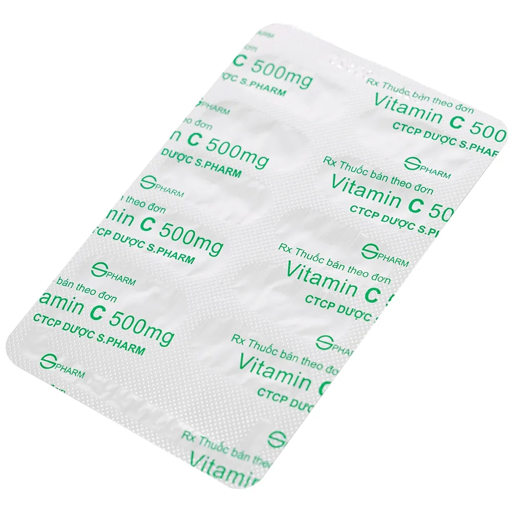 Hình ảnh Thuốc Vitamin C 500mg SPHARM phòng và trị thiếu vitamin C (10 vỉ x 10 viên)