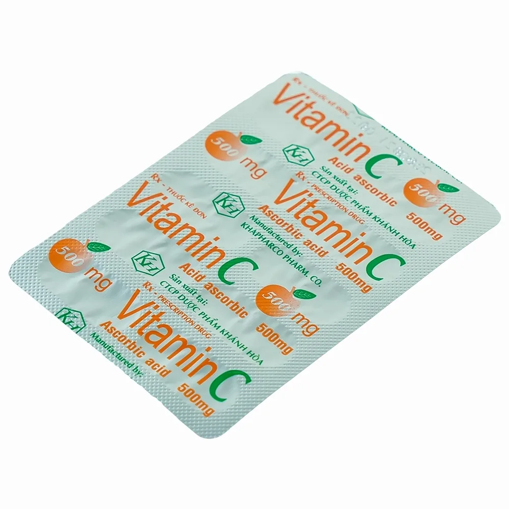 Hình ảnh Thuốc Vitamin C 500mg Khapharco điều trị bệnh Scorbut (10 vỉ x 10 viên)