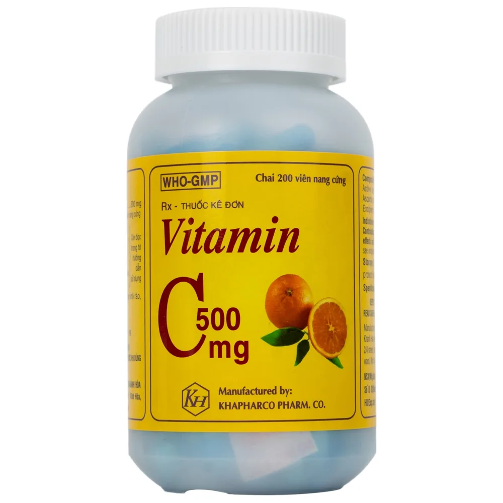 Hình ảnh Thuốc Vitamin C 500mg Khapharco dự phòng và điều trị bệnh Scorbut (200 viên)