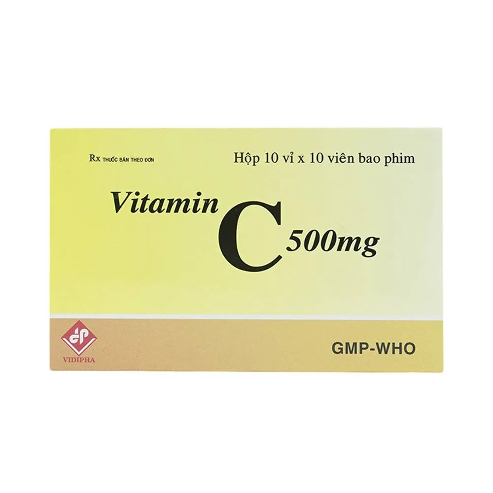Hình ảnh Thuốc Vitamin C 500mg Vidipha điều trị bệnh do thiếu Vitamin C (10 vỉ x 10 viên)