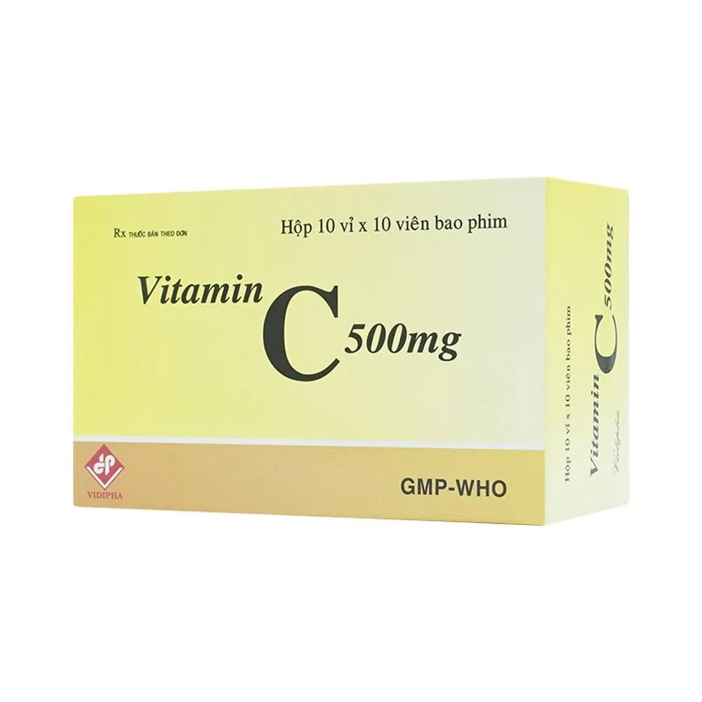 Hình ảnh Thuốc Vitamin C 500mg Vidipha điều trị bệnh do thiếu Vitamin C (10 vỉ x 10 viên)