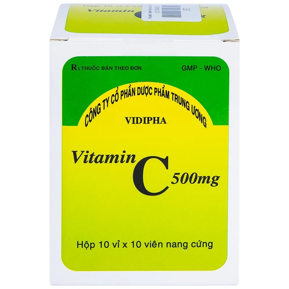 Hình ảnh Thuốc Vitamin C 500mg Vidipha hỗ trợ điều trị bệnh Thalassemia (10 vỉ x 10 viên)