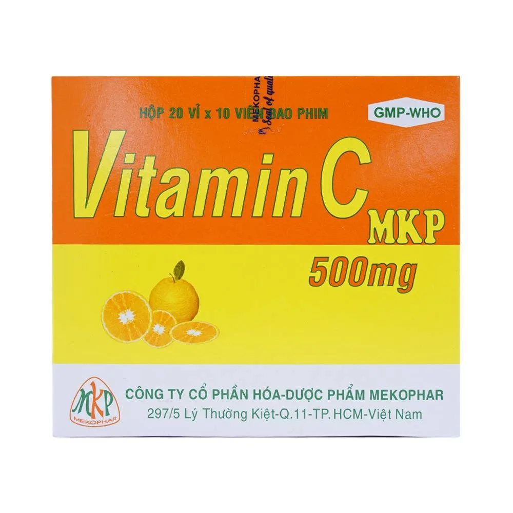 Hình ảnh Thuốc Vitamin C MKP 500mg Mekophar phòng và điều trị bệnh Scorbut (20 vỉ x 10 viên)