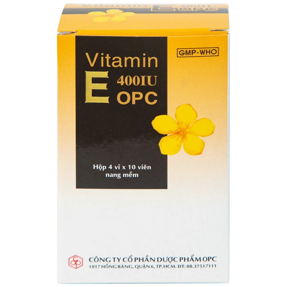 Hình ảnh Thuốc Vitamin E 400IU OPC hỗ trợ điều trị thiếu Vitamin E (4 vỉ x 10 viên)