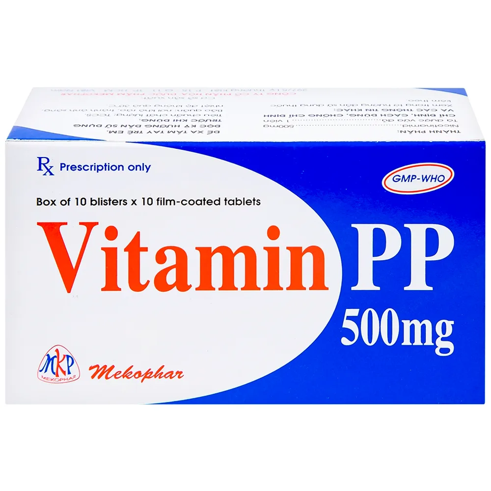 Hình ảnh Thuốc Vitamin PP 500mg Mekophar điều trị bệnh pellagra (10 vỉ x 10 viên)