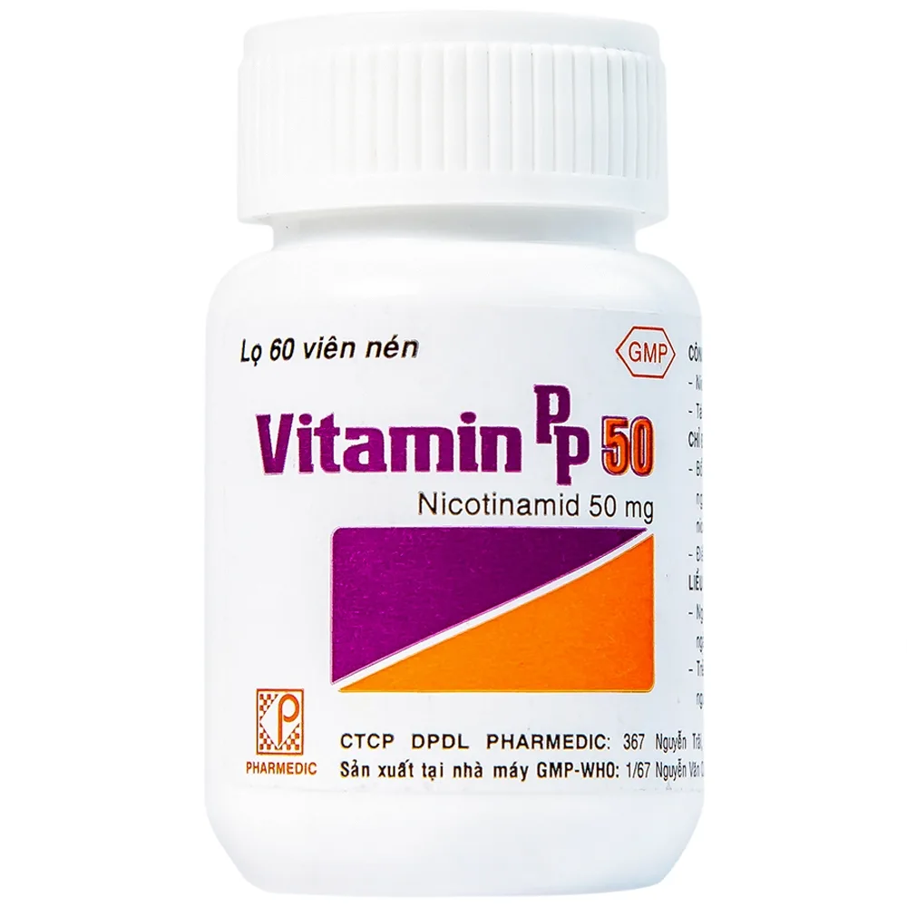 Hình ảnh Thuốc Vitamin PP 50mg Pharmedic phòng ngừa và điều trị bệnh pellagra (60 viên)