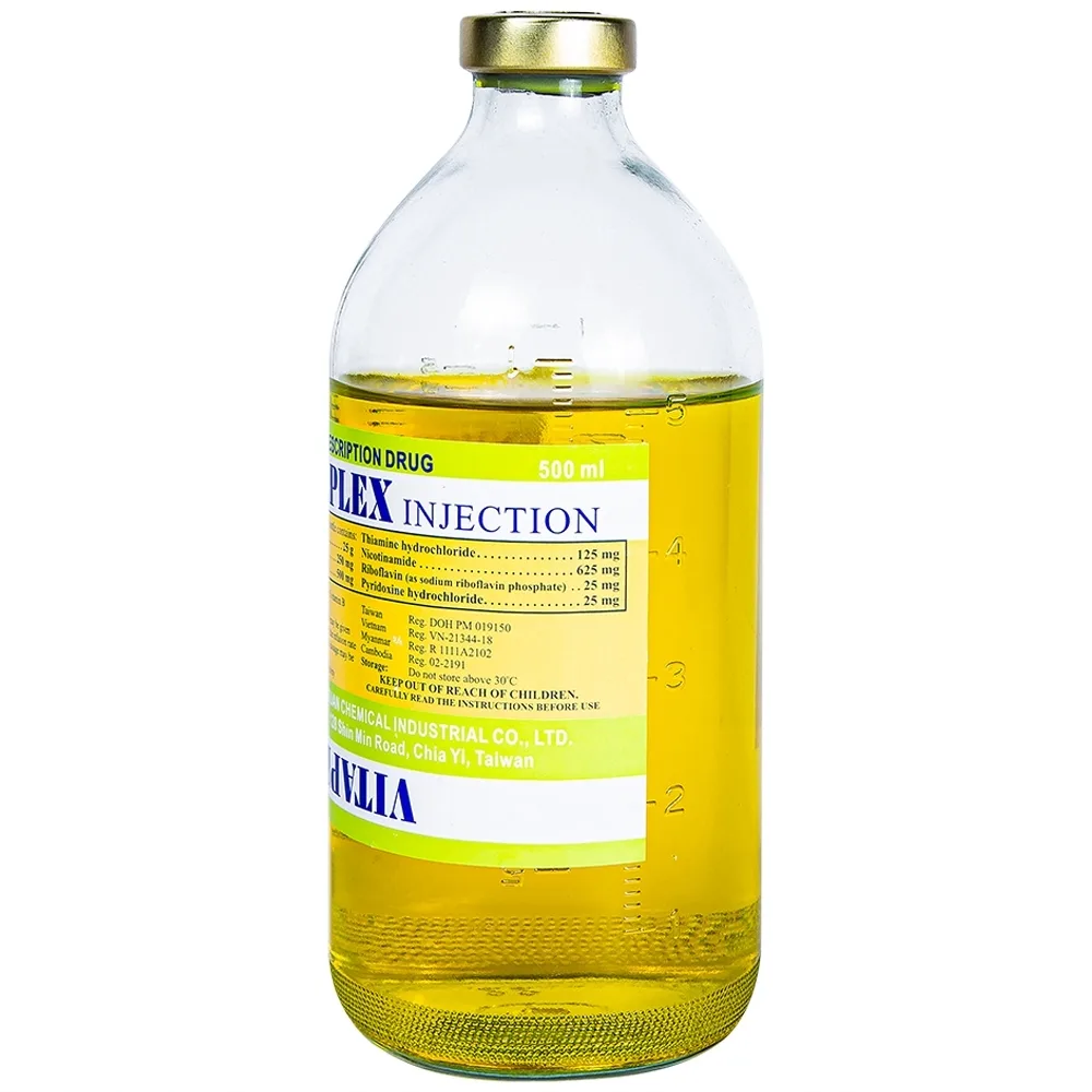 Hình ảnh Thuốc tiêm Vitaplex Injection Siu Guan Chemical điều trị thiếu Vitamin nhóm B (500ml)