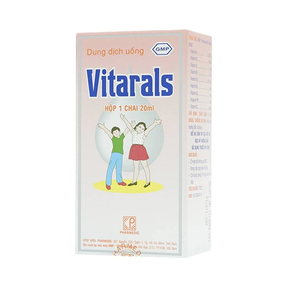 Hình ảnh Dung dịch uống Vitarals Pharmedic phòng ngừa và điều chỉnh tình trạng thiếu hụt Vitamin (20ml)