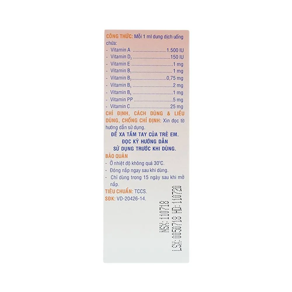 Hình ảnh Dung dịch uống Vitarals Pharmedic phòng ngừa và điều chỉnh tình trạng thiếu hụt Vitamin (20ml)