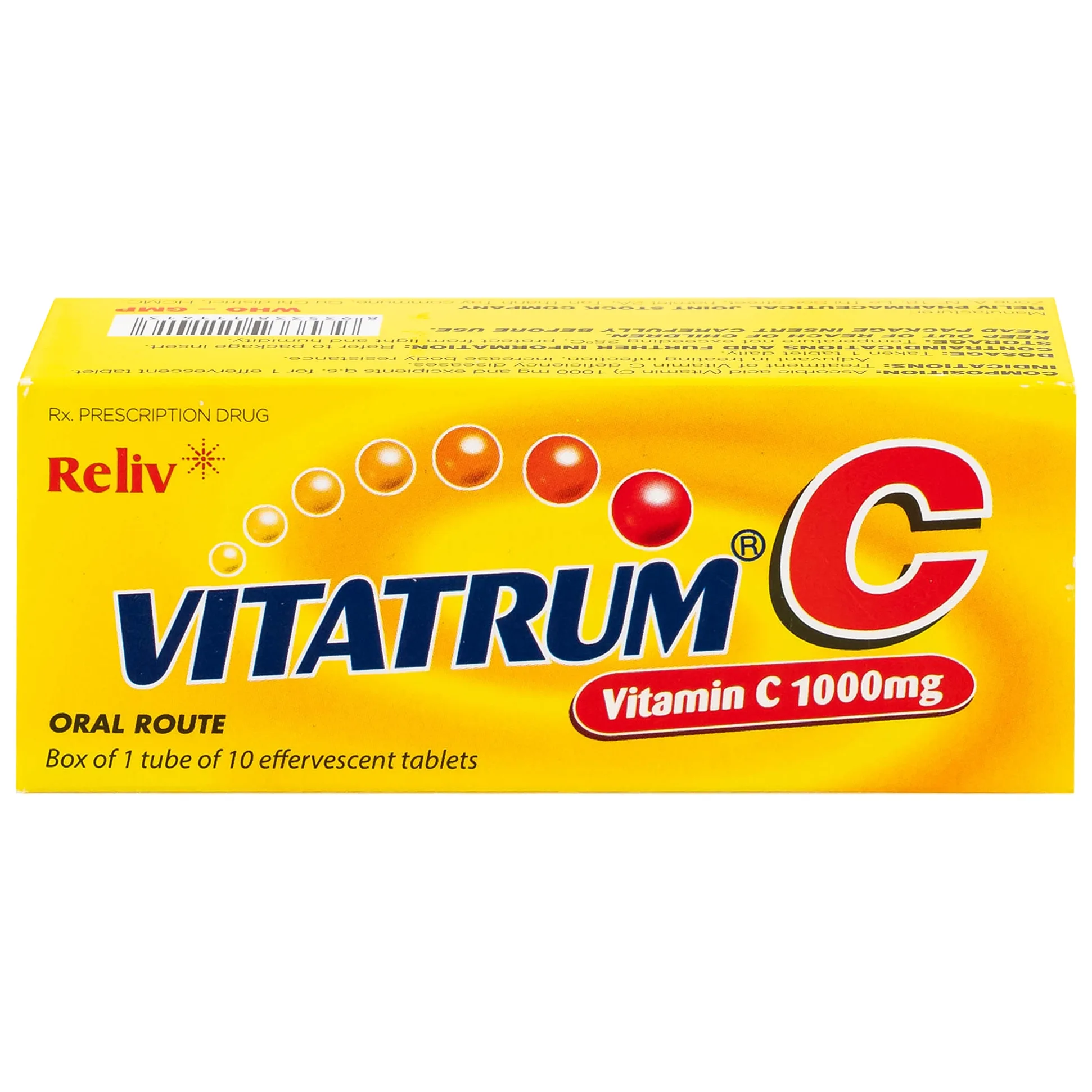 Hình ảnh Thuốc Vitatrum C 1000mg Reliv ngăn ngừa và điều trị bệnh do thiếu vitamin C (10 viên)