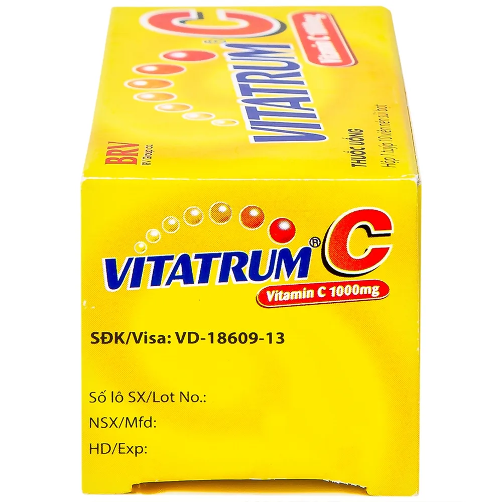 Hình ảnh Viên sủi Vitatrum C BRV điều trị các bệnh do thiếu vitamin C (10 viên)