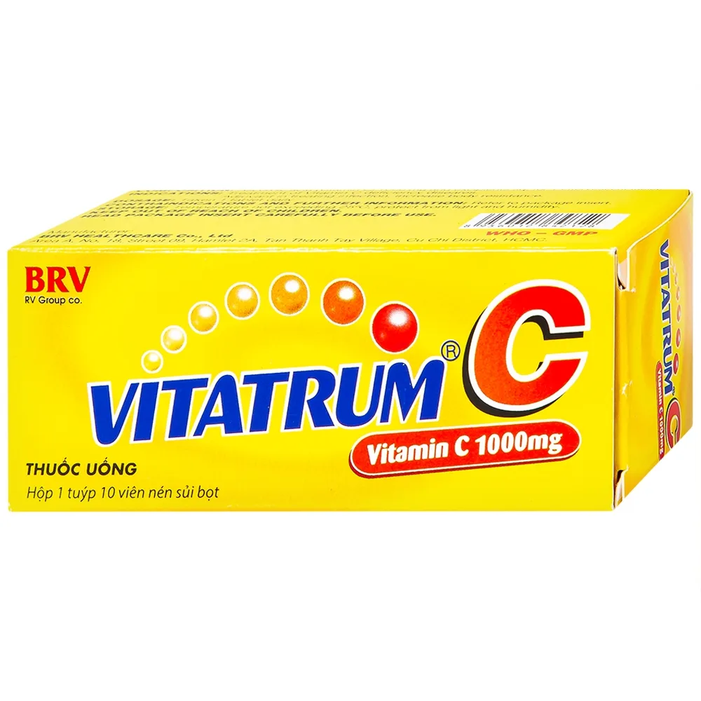 Hình ảnh Viên sủi Vitatrum C BRV điều trị các bệnh do thiếu vitamin C (10 viên)