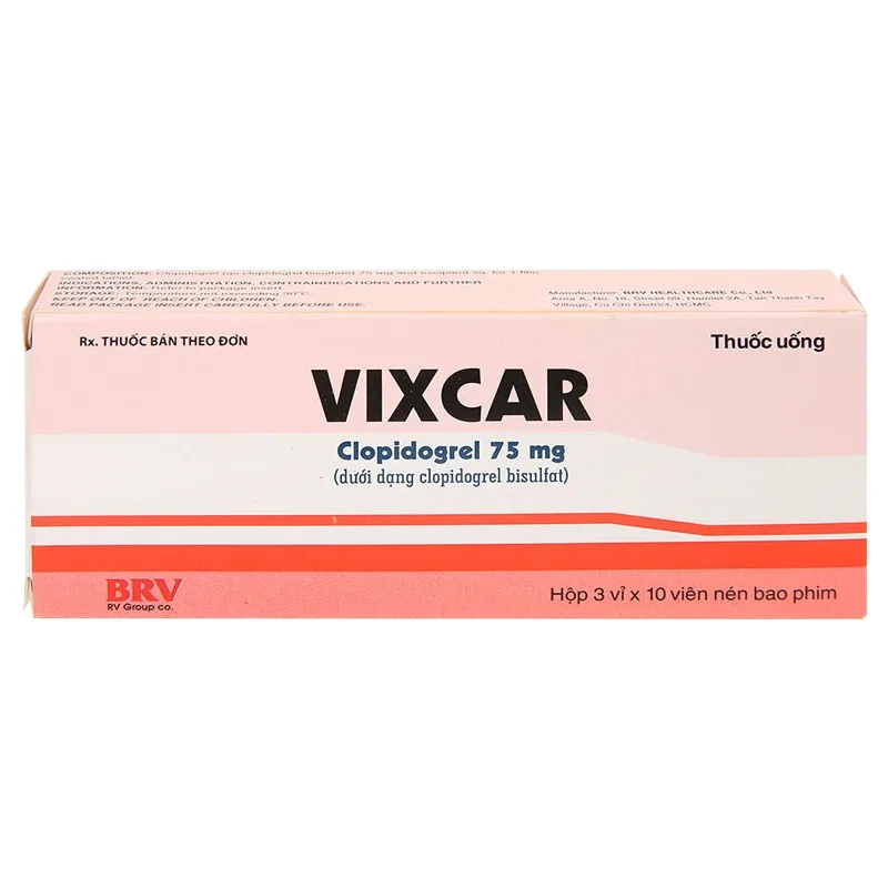 Hình ảnh Thuốc Vixcar 75mg Reliv phòng ngừa các biến cố huyết khối do xơ vữa động mạch (3 vỉ x 10 viên)
