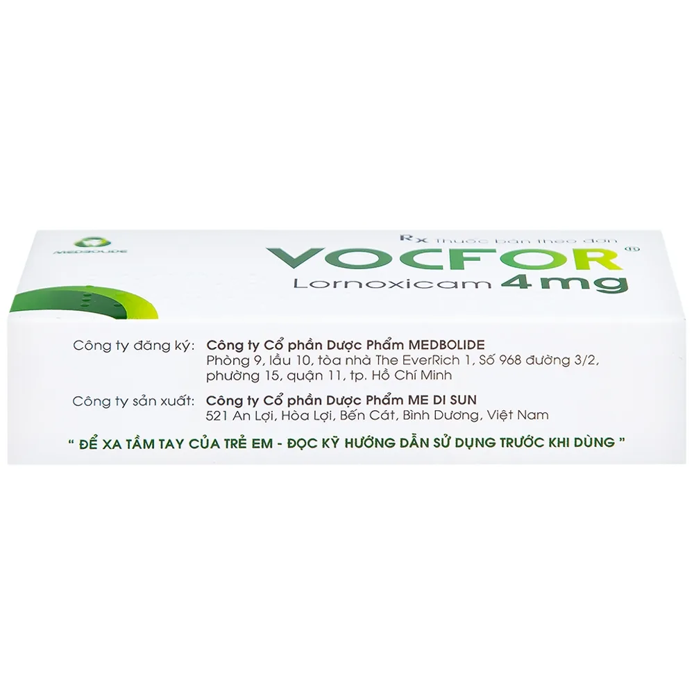 Hình ảnh Thuốc Vocfor 4mg Medisun điều trị đau sau phẫu thuật (3 vỉ x 10 viên)