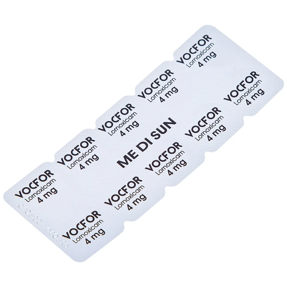 Hình ảnh Thuốc Vocfor 4mg Medisun điều trị đau sau phẫu thuật (3 vỉ x 10 viên)