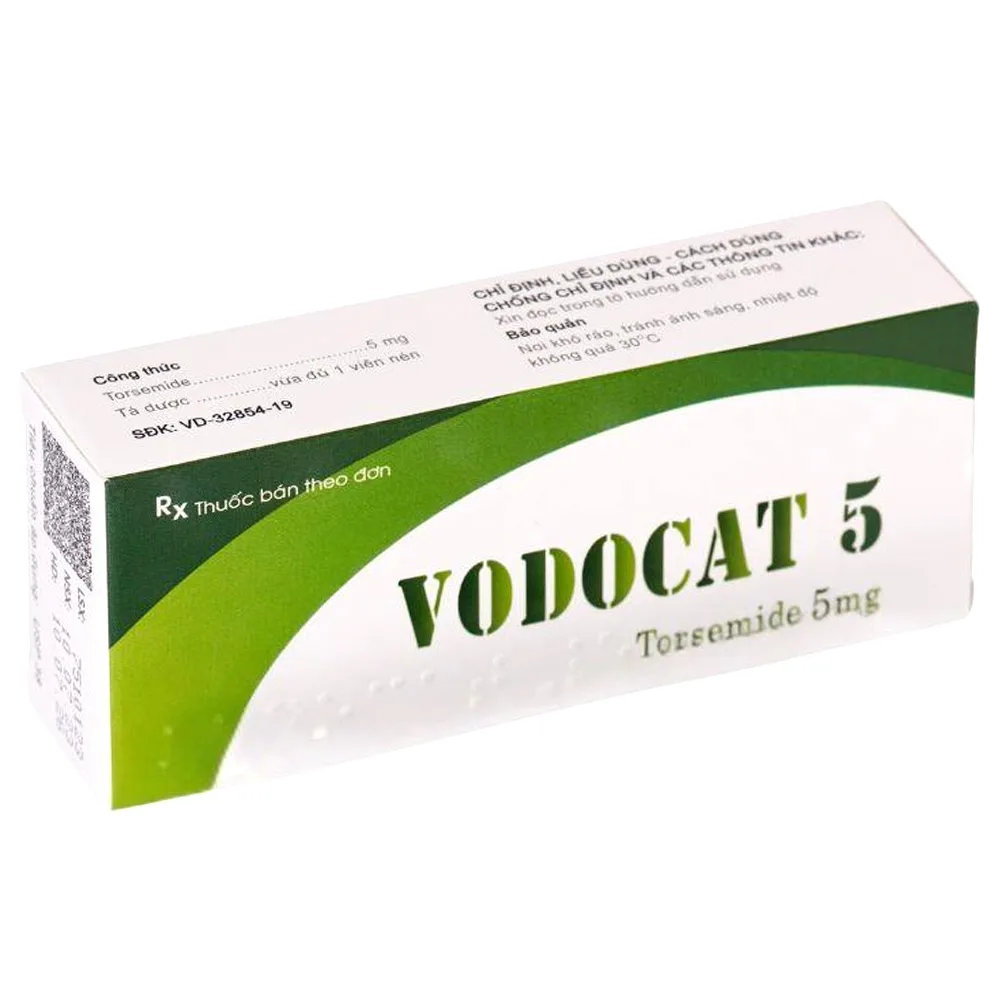 Hình ảnh Thuốc Vodocat 5 Usarichpharm điều trị bệnh cao huyết áp, suy tim sung huyết (3 vỉ x 10 viên)