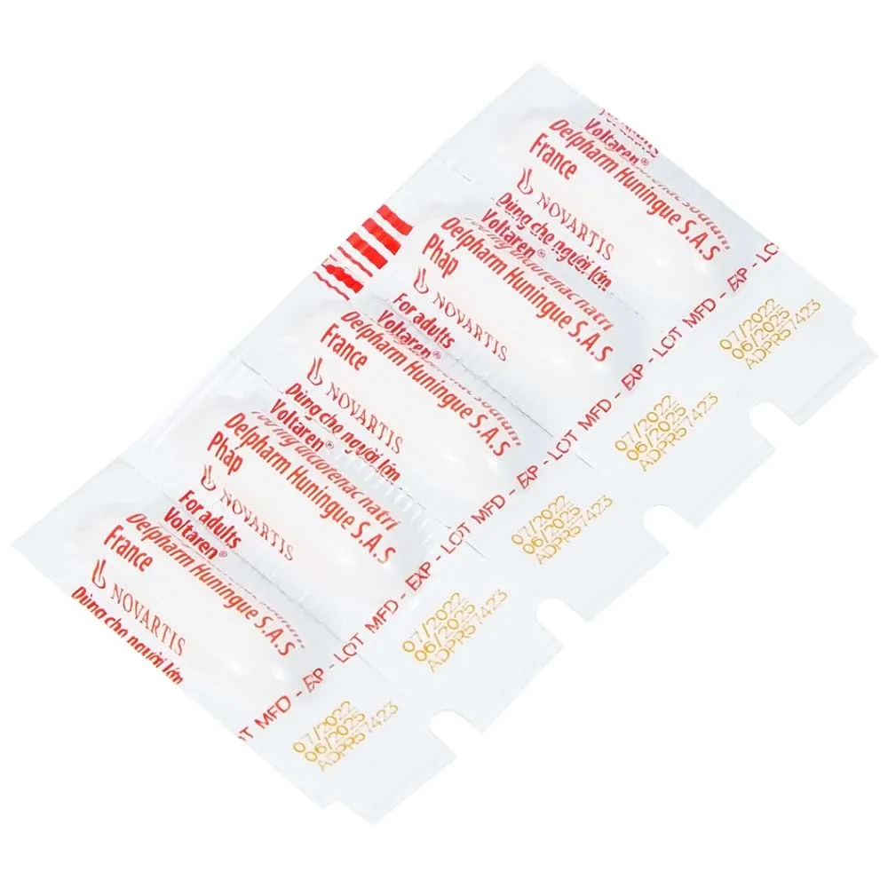 Hình ảnh Viên đặt Voltaren 100mg Novartis điều trị viêm và thoái hóa của bệnh thấp khớp (1 vỉ x 5 viên)