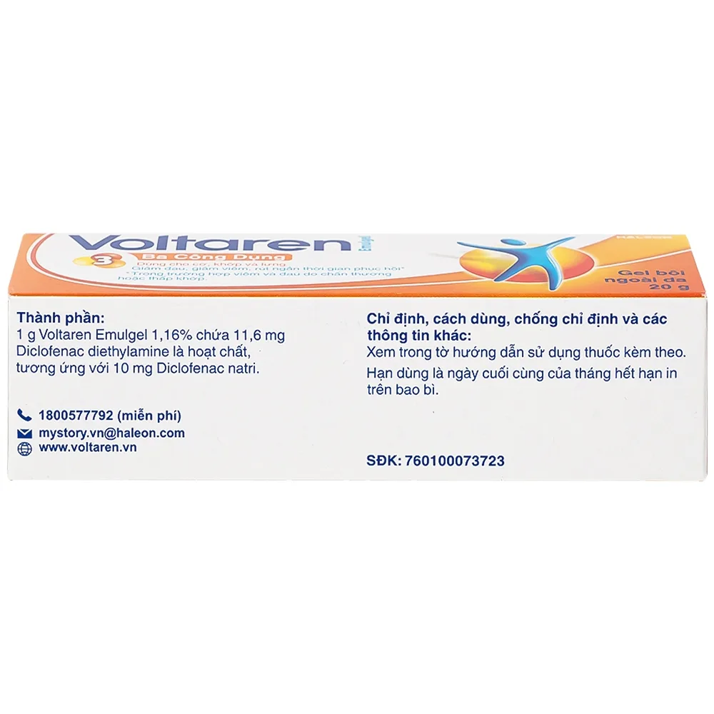 Hình ảnh Gel bôi Voltaren Emulgel Novartis điều trị giảm đau do chấn thương hoặc thấp khớp (20g)