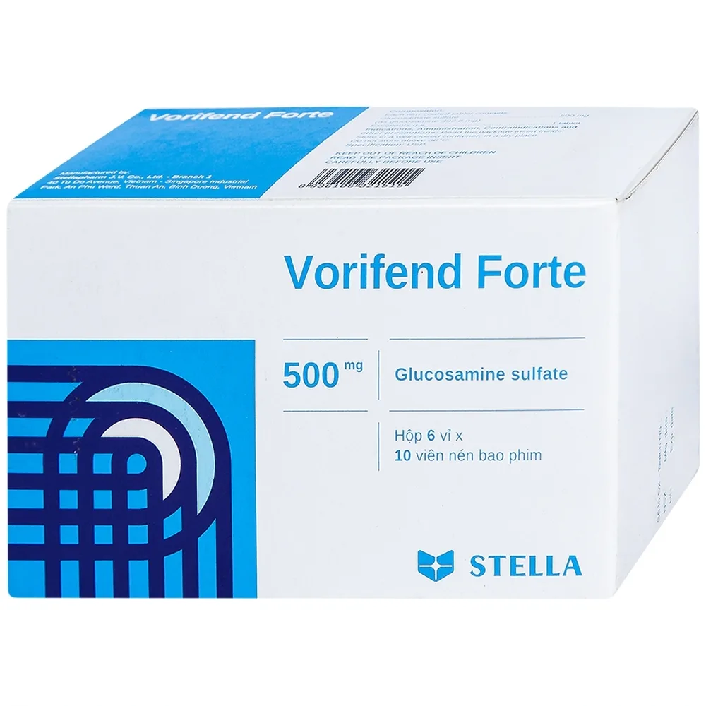 Hình ảnh Thuốc Vorifend Forte 500mg Stella giảm triệu chứng của thoái hoá khớp gối (6 vỉ x 10 viên)