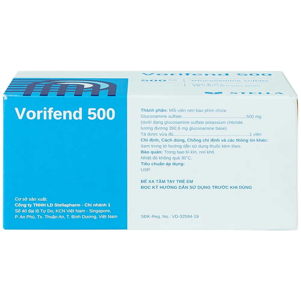 Hình ảnh Thuốc Vorifend 500 Stella giảm triệu chứng của thoái hoá khớp gối (6 vỉ x 10 viên)
