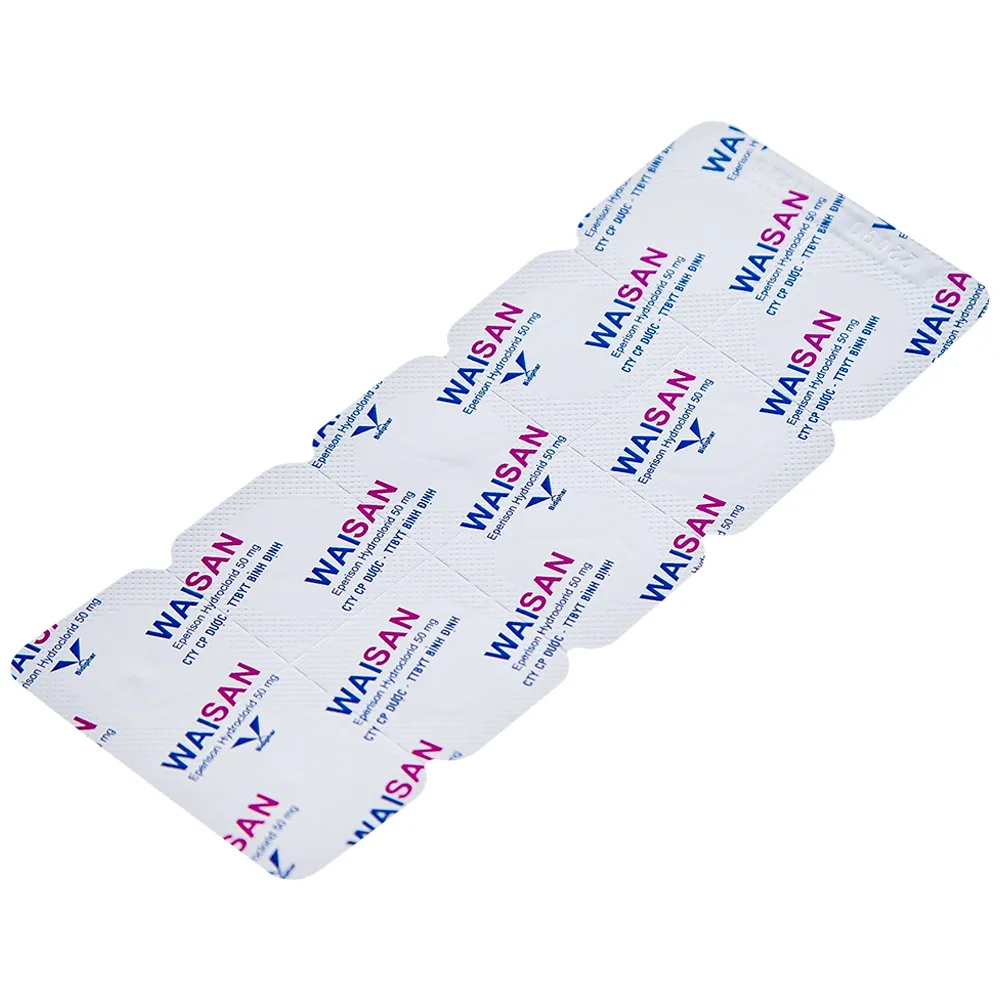 Hình ảnh Thuốc Waisan 50mg Bidiphar cải thiện triệu chứng tăng trương lực cơ (10 vỉ x 10 viên) 