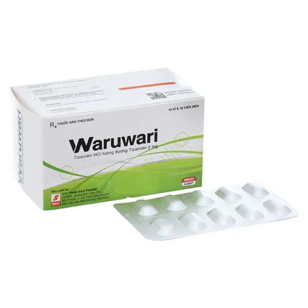 Hình ảnh Thuốc Waruwari 2mg Davi Pharm điều trị chứng co cứng cơ (10 vỉ x 10 viên)