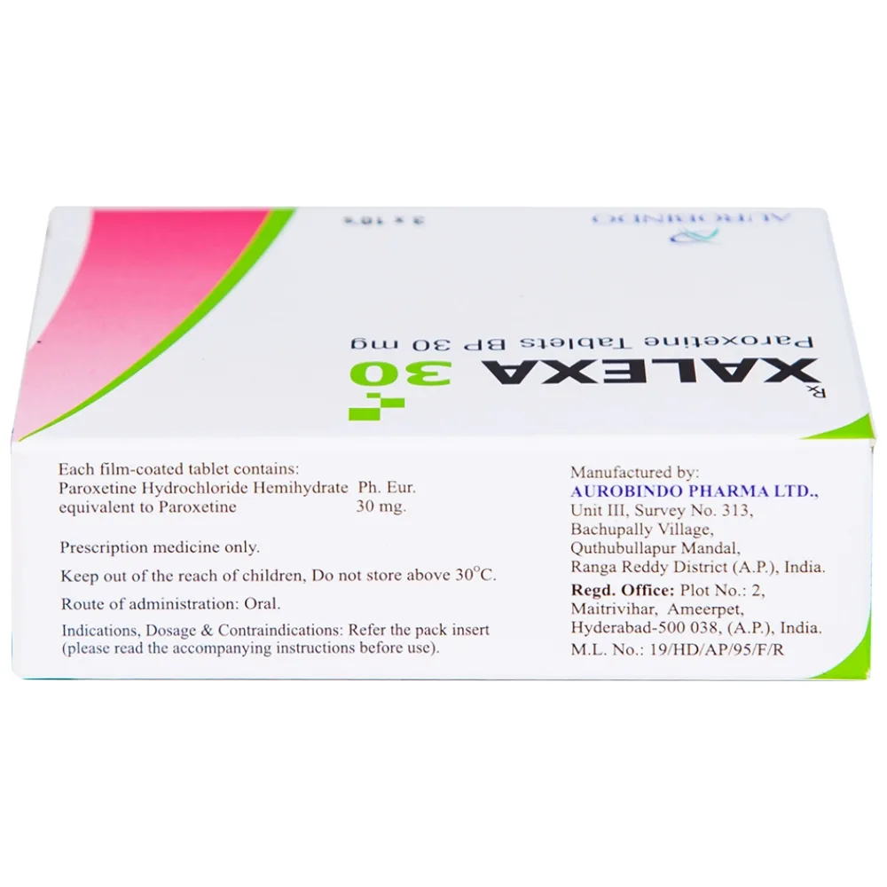 Hình ảnh Thuốc Xalexa 30 Aurobindo điều trị các cơn trầm cảm lớn (3 vỉ x 10 viên) 
