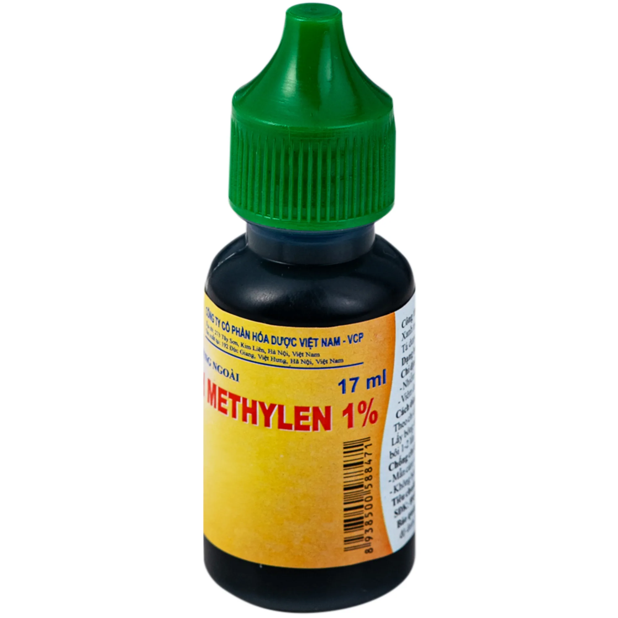 Hình ảnh Dung dịch dùng ngoài Xanh Methylen 1% Hóa Dược điều trị chốc lở, viêm da mủ (17ml)