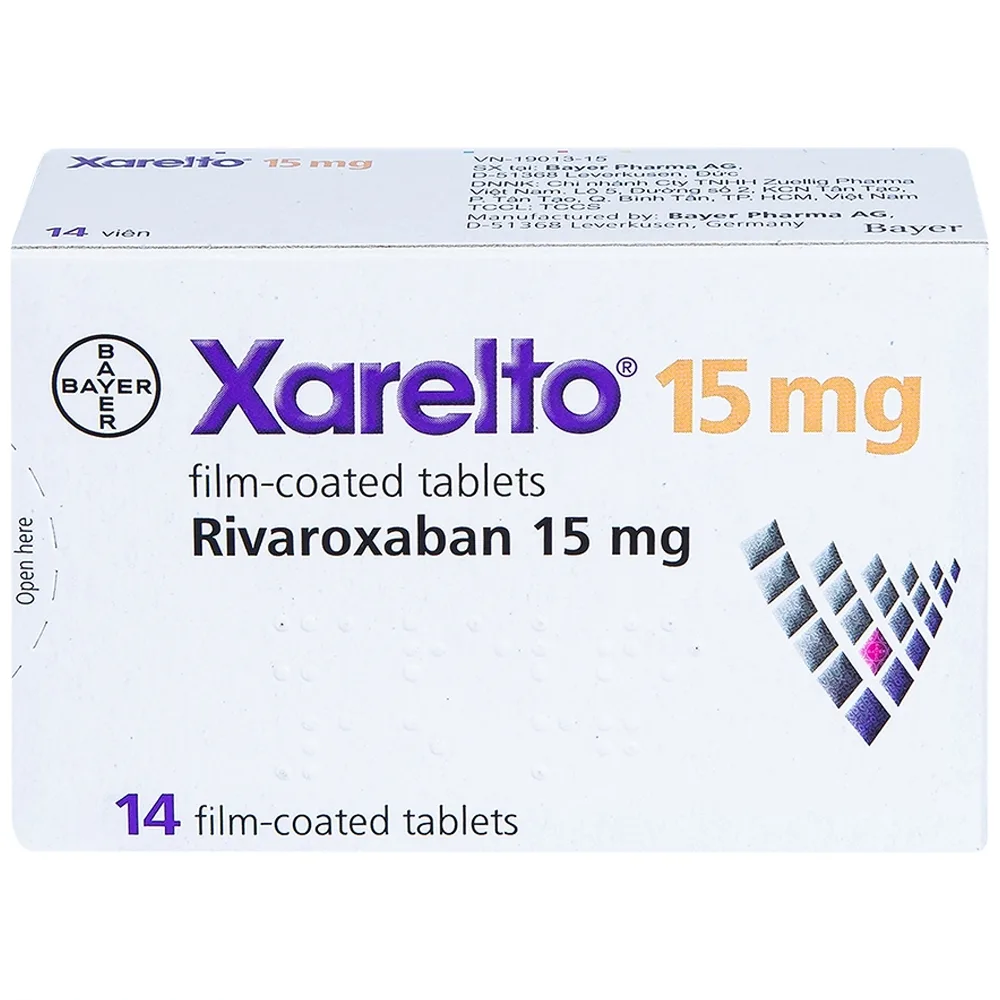 Hình ảnh Thuốc Xarelto 15mg Bayer phòng ngừa thuyên tắc huyết khối tĩnh mạch (1 vỉ x 14 viên)