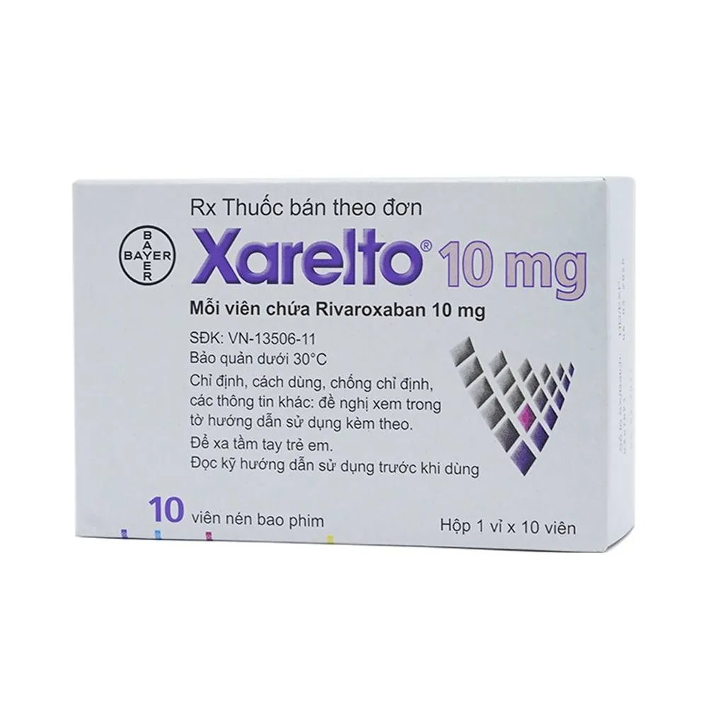 Hình ảnh Thuốc Xarelto 10mg Bayer phòng ngừa thuyên tắc huyết khối tĩnh mạch (1 vỉ x 10 viên)