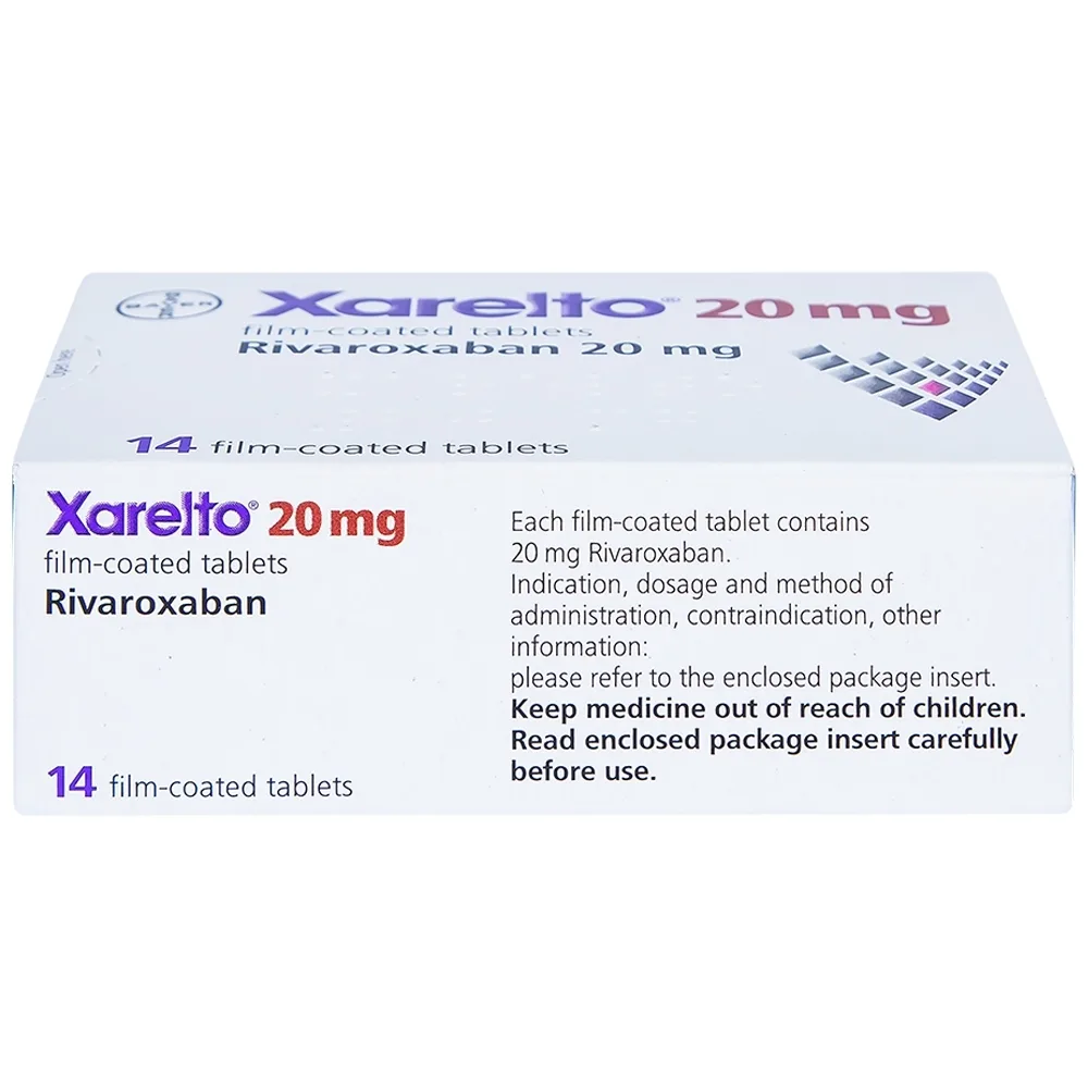 Hình ảnh Thuốc Xarelto 20mg Bayer dự phòng đột quỵ và thuyên tắc mạch toàn thân (1 vỉ x 14 viên)