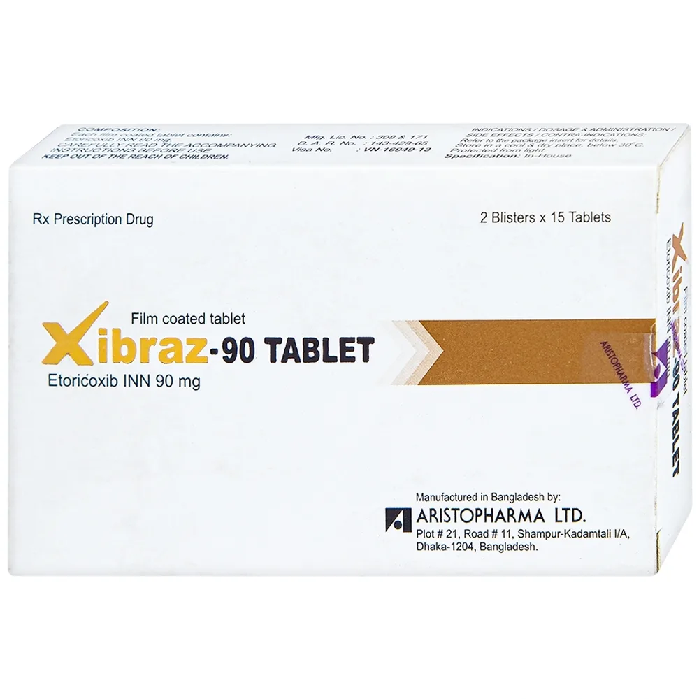 Hình ảnh Thuốc Xibraz-90 Tablet Aristopharma giảm triệu chứng thoái hóa khớp (2 vỉ x 15 viên)