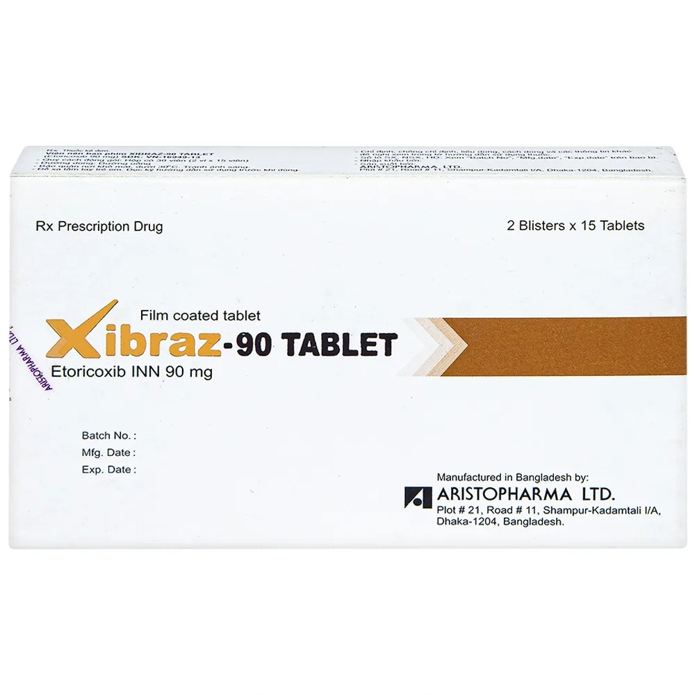 Hình ảnh Thuốc Xibraz-90 Tablet Aristopharma giảm triệu chứng thoái hóa khớp (2 vỉ x 15 viên)