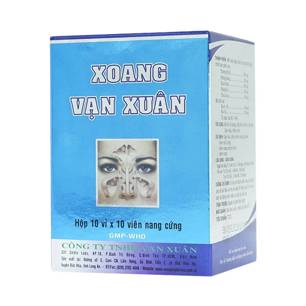 Hình ảnh Thuốc Xoang Vạn Xuân giảm đau, chống viêm mũi dị ứng, viêm xoang (10 vỉ x 10 viên)