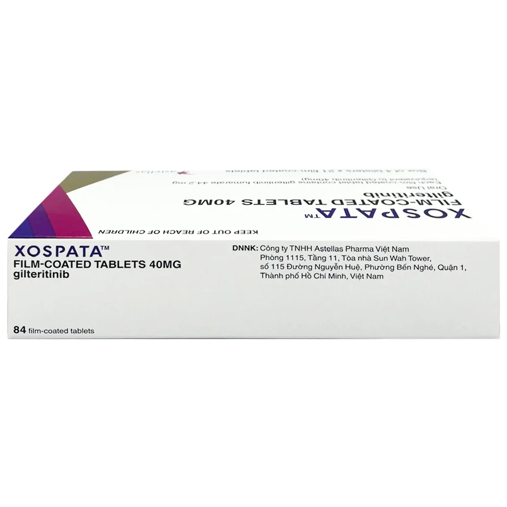 Hình ảnh Thuốc Xospata 40mg Astellas điều trị cho người lớn mắc bệnh bạch cầu tủy cấp tính (4 vỉ x 21 viên)