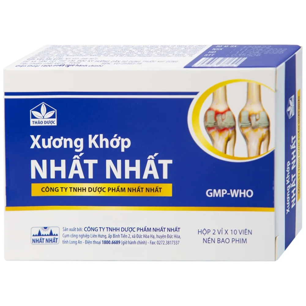 Hình ảnh Thuốc Xương Khớp Nhất Nhất điều trị các chứng đau lưng, đau cột sống (2 vỉ x 10 viên)